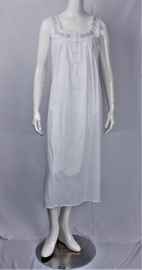 Alice & Lily sleeveless nightie w embroidered yoke white/multi STYLE :AL/ND-421 image 0